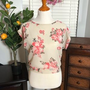 Retro Doll floral top w/ open back Sz. M